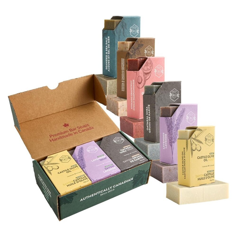 Handmade in Canada, Plant Based Cold Process Natural Bar Soap, With Premium Esse